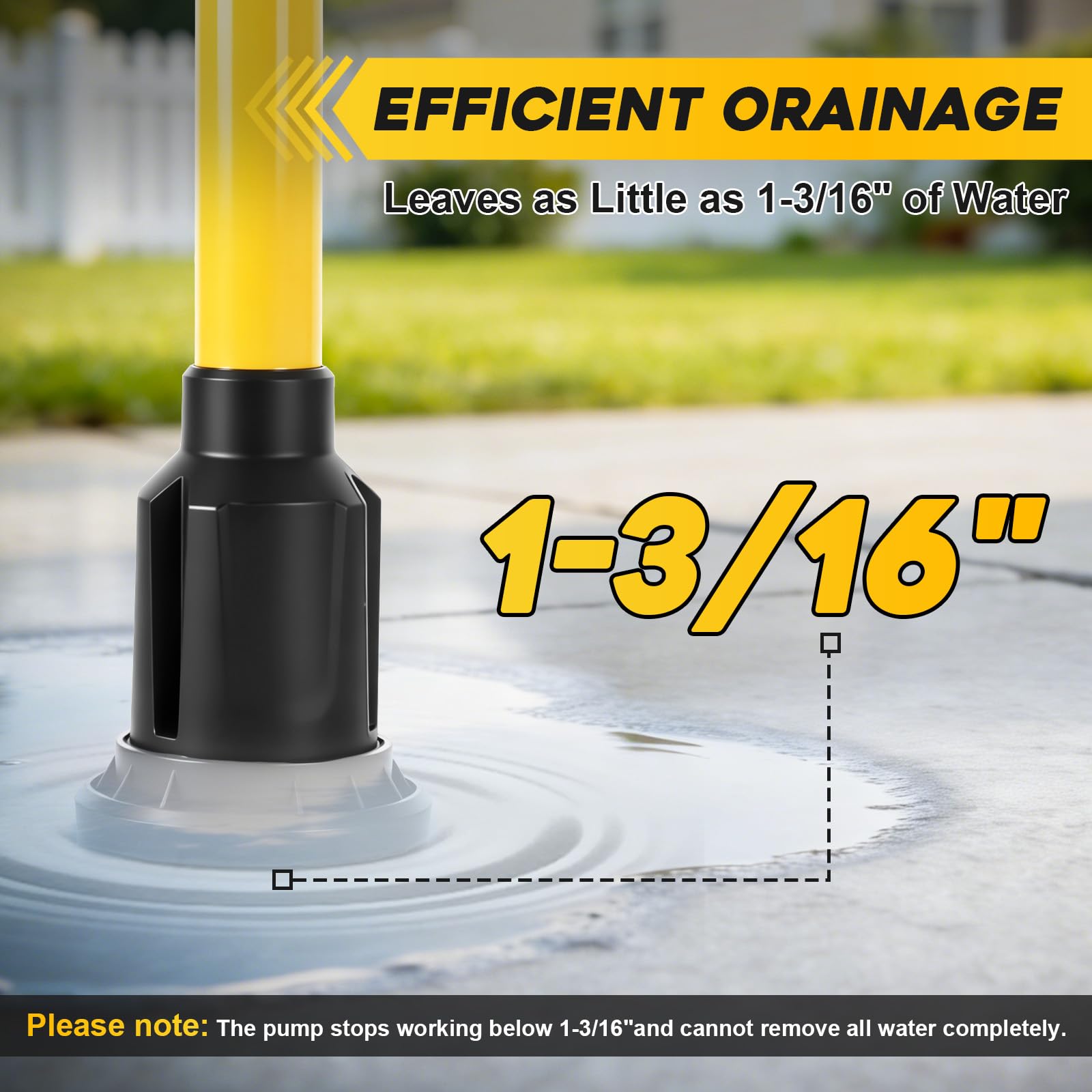 FormiPow Cordless Stick Water Transfer Pump for Dewalt 20V Battery, 1400GPH Brushless Water Pump with 10FT Lift Distance, 39.5" Suction Depth, Electric Water Pump for Pool Garden Pond (No Battery) - 5