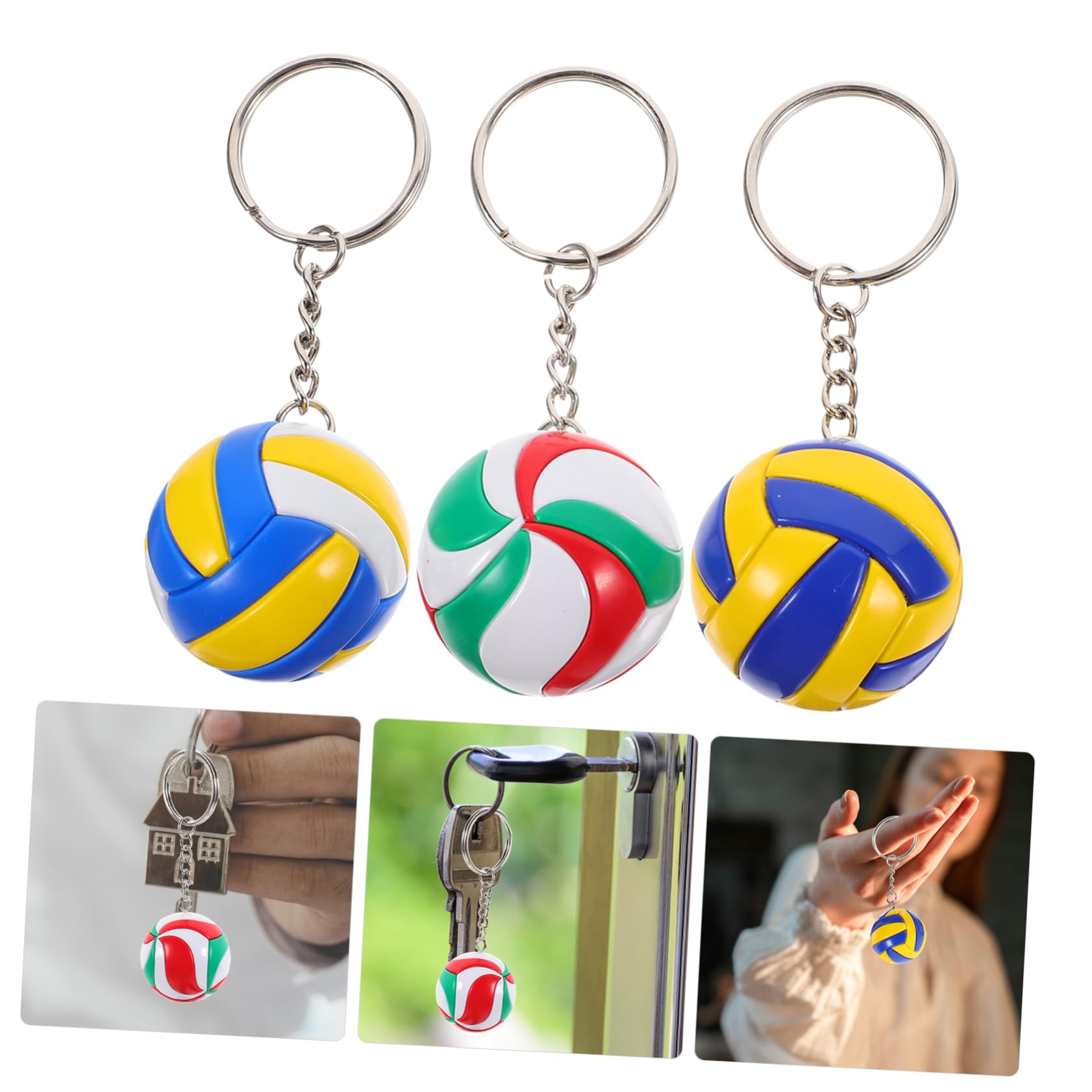 3 Pz Portachiavi Pallavolo, Regalo Incantesimi Di Pallavolo, Zaini Sacchetti Regalo, Ciondolo per Borsa per Bambini, Squisito Ciondolo, Catena Fascino Borsa Da Calcio