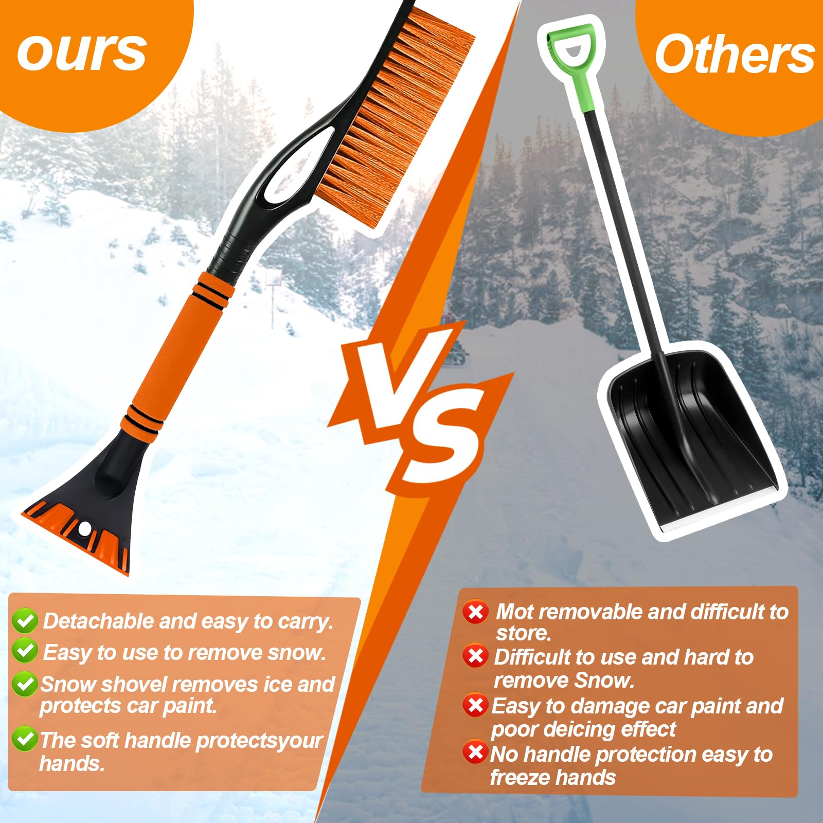 Spazzola E Raschietto Neve Auto 2 In 1 - Con Impugnatura Antiscivolo, Per Auto, Camion E SUV - Foto 12