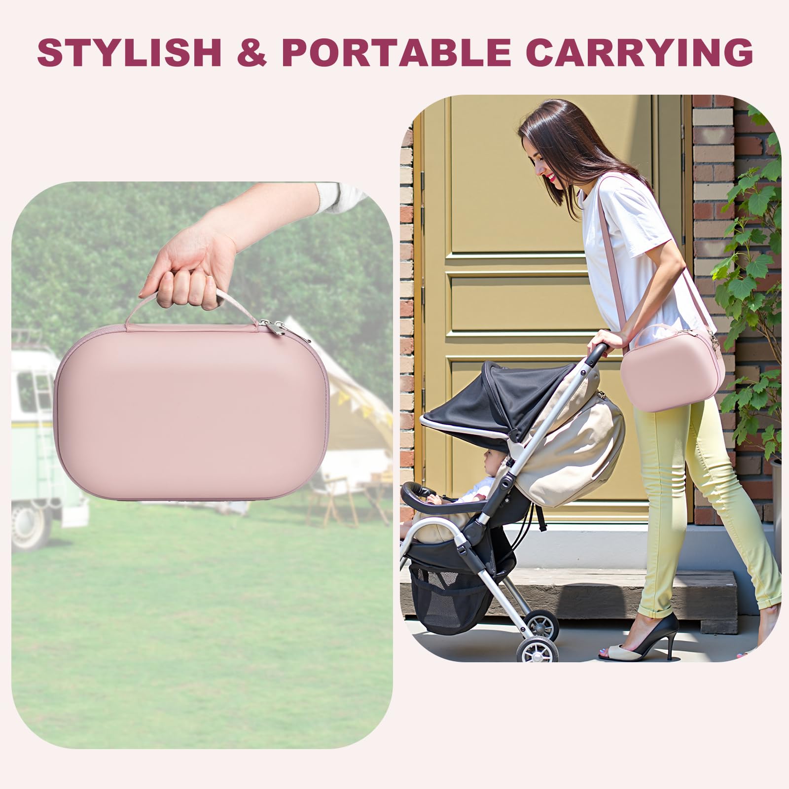 Sac de transport pour tire-lait Momcozy et Willow, utilisation avec tire-lait mains libres pour la sécurité/Medela/Eufy/Bluefair, sac de pompage de voyage avec règle pour tétons et plateau amovible