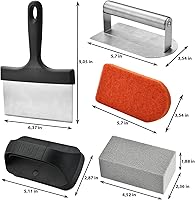 Vista 3 de Griddle Cleaning Kit for Blackstone 15 Pieces - Heavy Duty Grill Cleaner Kit with Grill Stone, Griddle Scraper, & Griddle Brush with Stainless Steel