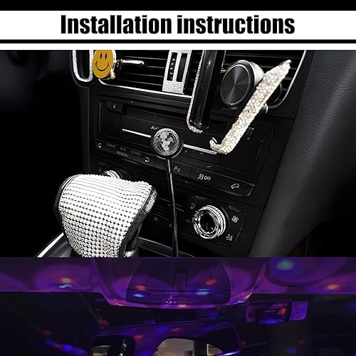 Miniatura 6 de gunhunt 2 PCS Car USB Roof Starry Sky Light, Adjustable Voice Control Rhythm Projector Light, 9 Modes RGB Romantic Star Light Decoration Plug and