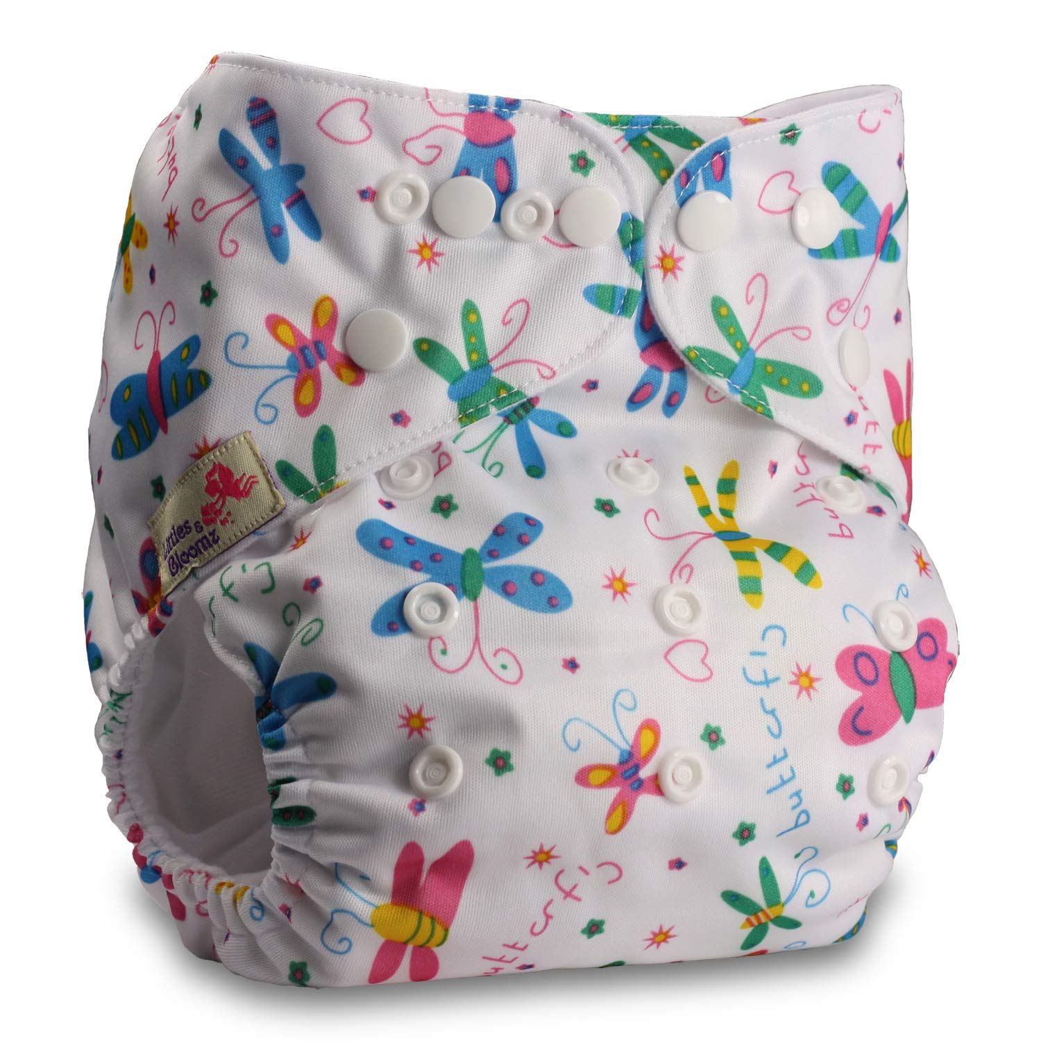 Littles & Bloomz, Reusable Pocket Cloth Nappy, Fastener: Popper, Set of 1, Pattern 35, Without Insert โ image 1