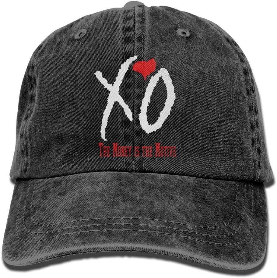 SUPERON Unisex XO Adult Adjustable Denim Baseball Hat Black