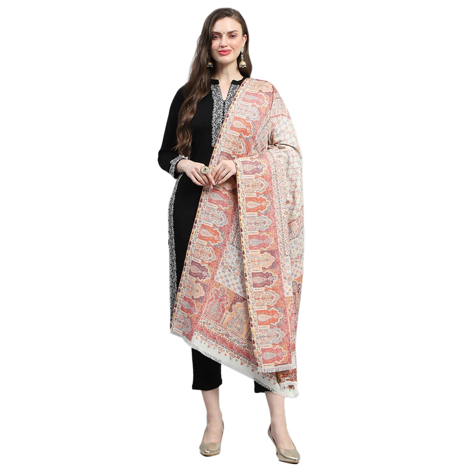 Monte Carlo Womens Self Design Reversible Shawl (224SHW7130)-picture-26