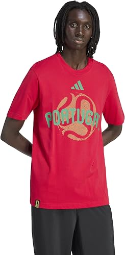 adidas Men's FIFA World Cup 2026 T-Shirt, Portugal/Bold Red, Large