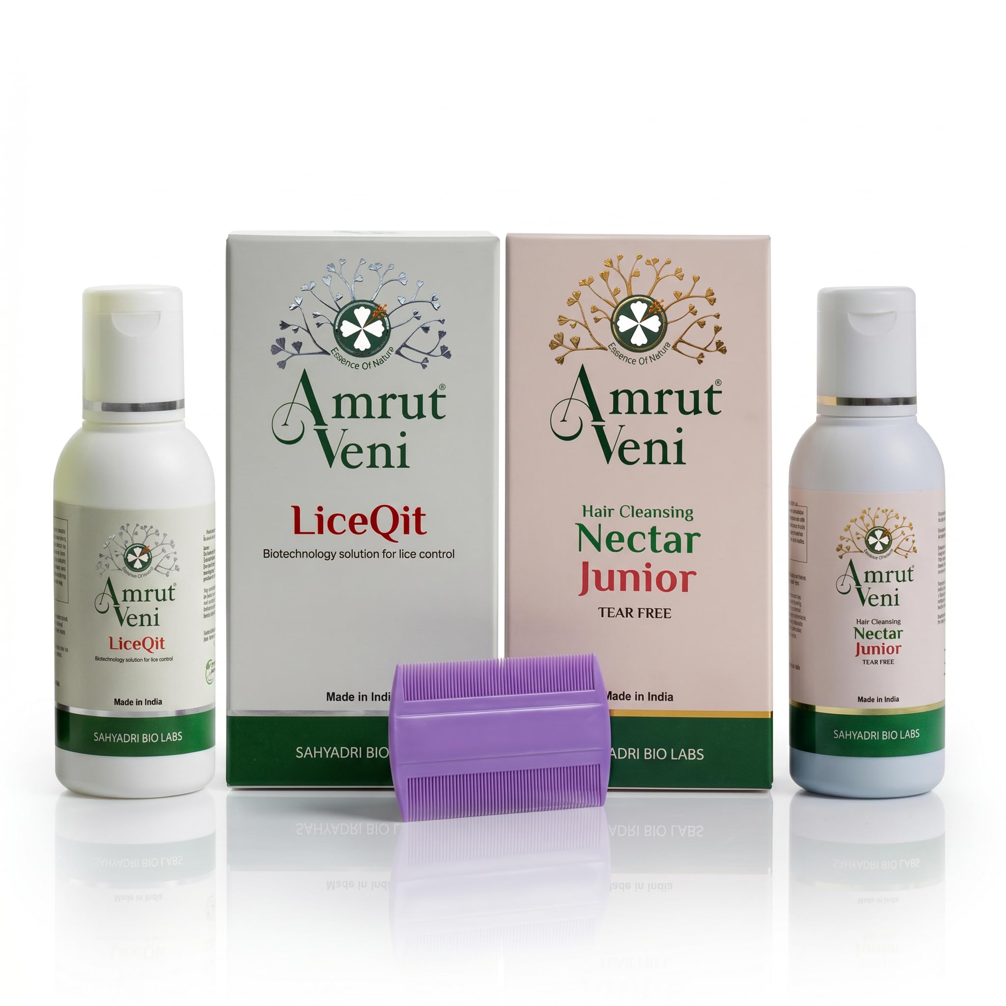 Amrutveni Kids Hair Care Combo: LiceQit Anti-Lice Oil with Comb (50ml) & Junior Nectar Tear-Free Shampoo (50ml) - Herbal & Safe for Children-image-38