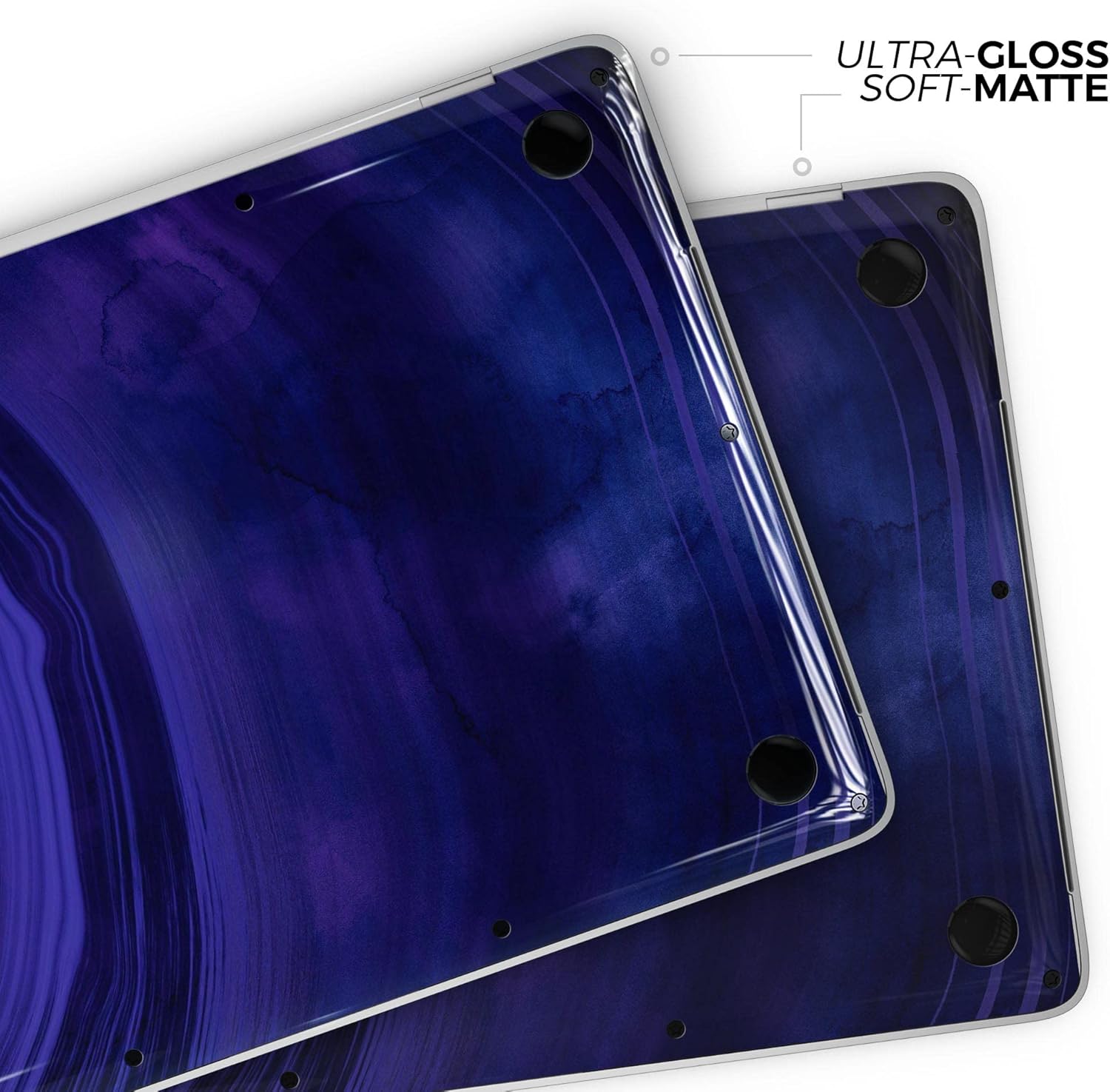 DesignSkinz - Vivid Agate Vein Slice Blue V3 - Full-Body Wrap Protective Decal Skin Kit Compatible with MacBook 13" Pro M1 (A2338)