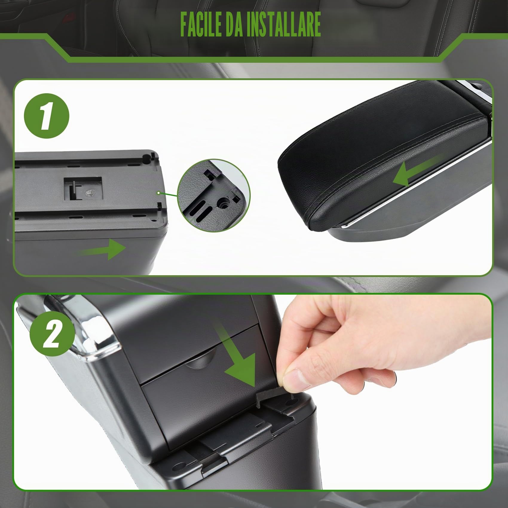 Auto Centrale Bracciolo Compatible with Opel Astra J Braccioli Poggiabraccio Vano Portaoggetti Nero Doppio Spazio di Archiviazione con Portabevande