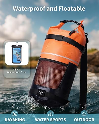 Miniatura 3 de ECOHUB Bolsa seca impermeable para mujeres y hombres, 5L10L20L Roll Top Bolsa de almacenamiento ligera en seco Mochila para viajes, kayak,