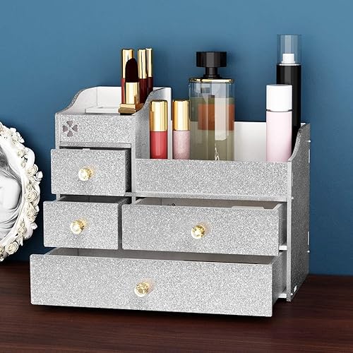 Miniatura 2 de LACHEERY Papel de contacto plateado con purpurina de 15.8 x 394 pulgadas, papel tapiz adhesivo decorativo para dormitorio, papel de contacto