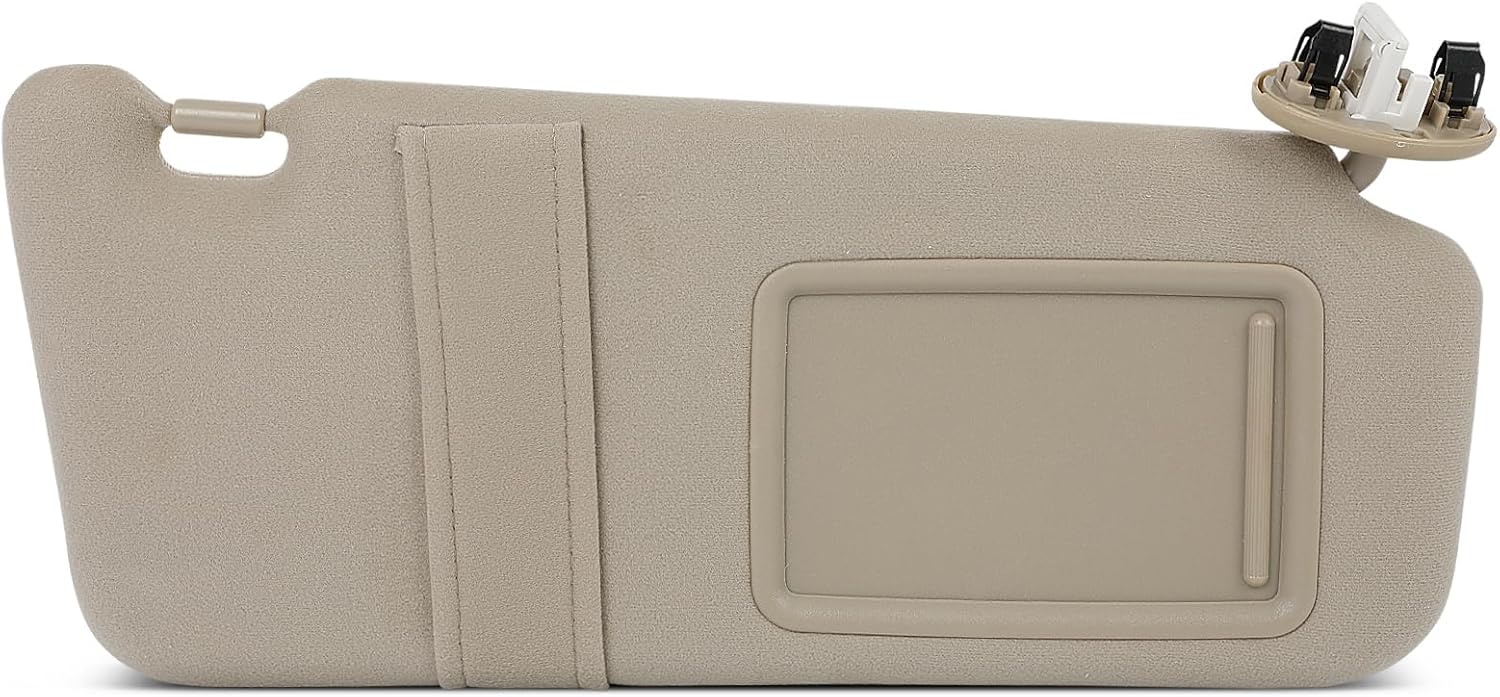 SCITOO Right Passenger Side Sun Visor fit for Toyota Camry 2006 2007 2008 2009 2011 (with Sunroof, with Mirror, Without Light) Beige 74310-06750-E0
