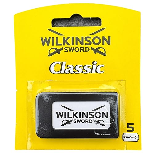 100 cuchillas de afeitar Wilkinson Sword Classic de doble filo, cuchillas de acero inoxidable fabricadas en Alemania para un afeitado suave y