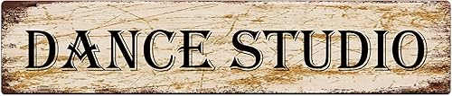 Letrero de metal vintage, letrero de estudio de danza, retro, rústico, decoración de pared, regalo de 4 x 16 pulgadas