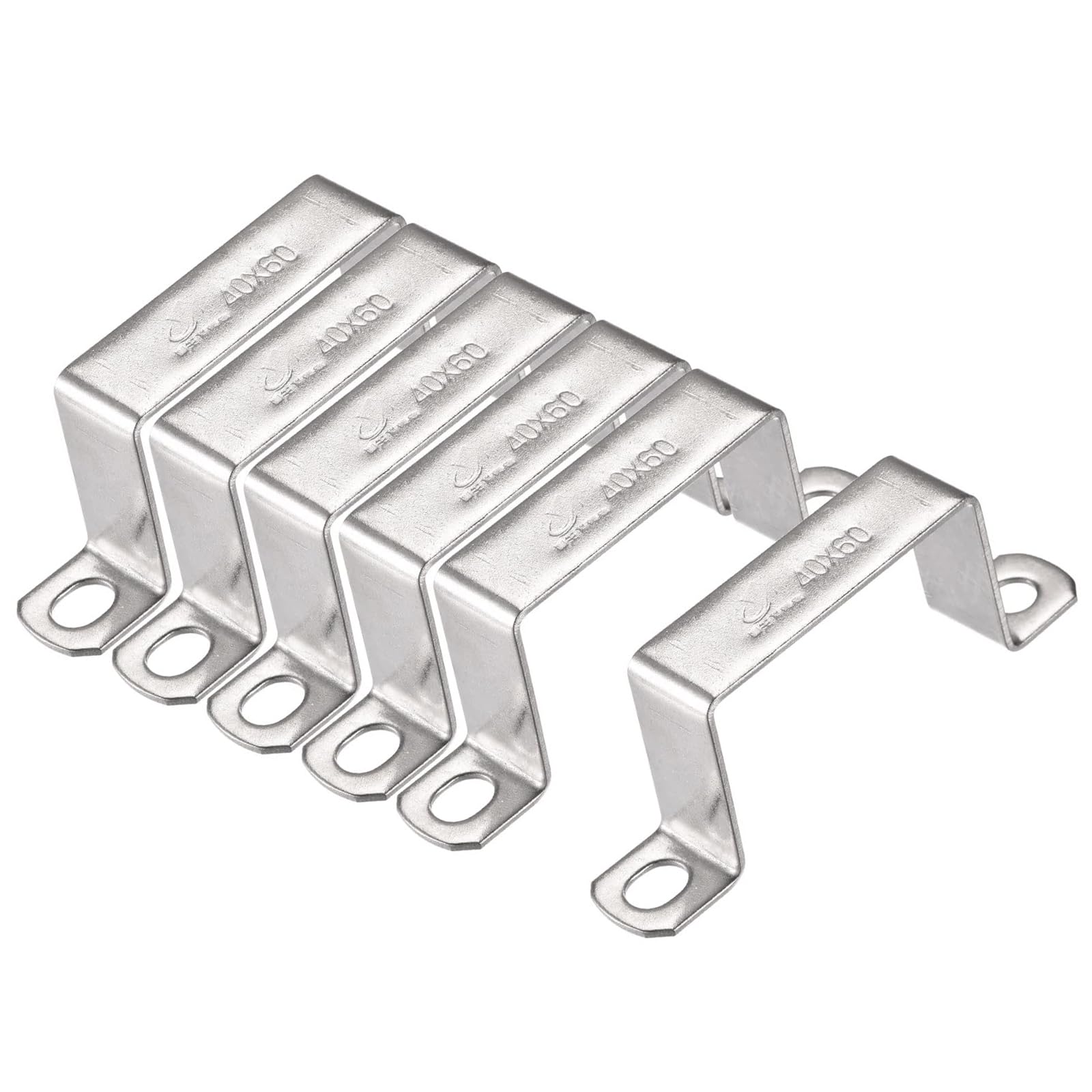 ROWORKX 60mm U Shape Tube Clamp, 6Pcs Square Strap Bracket