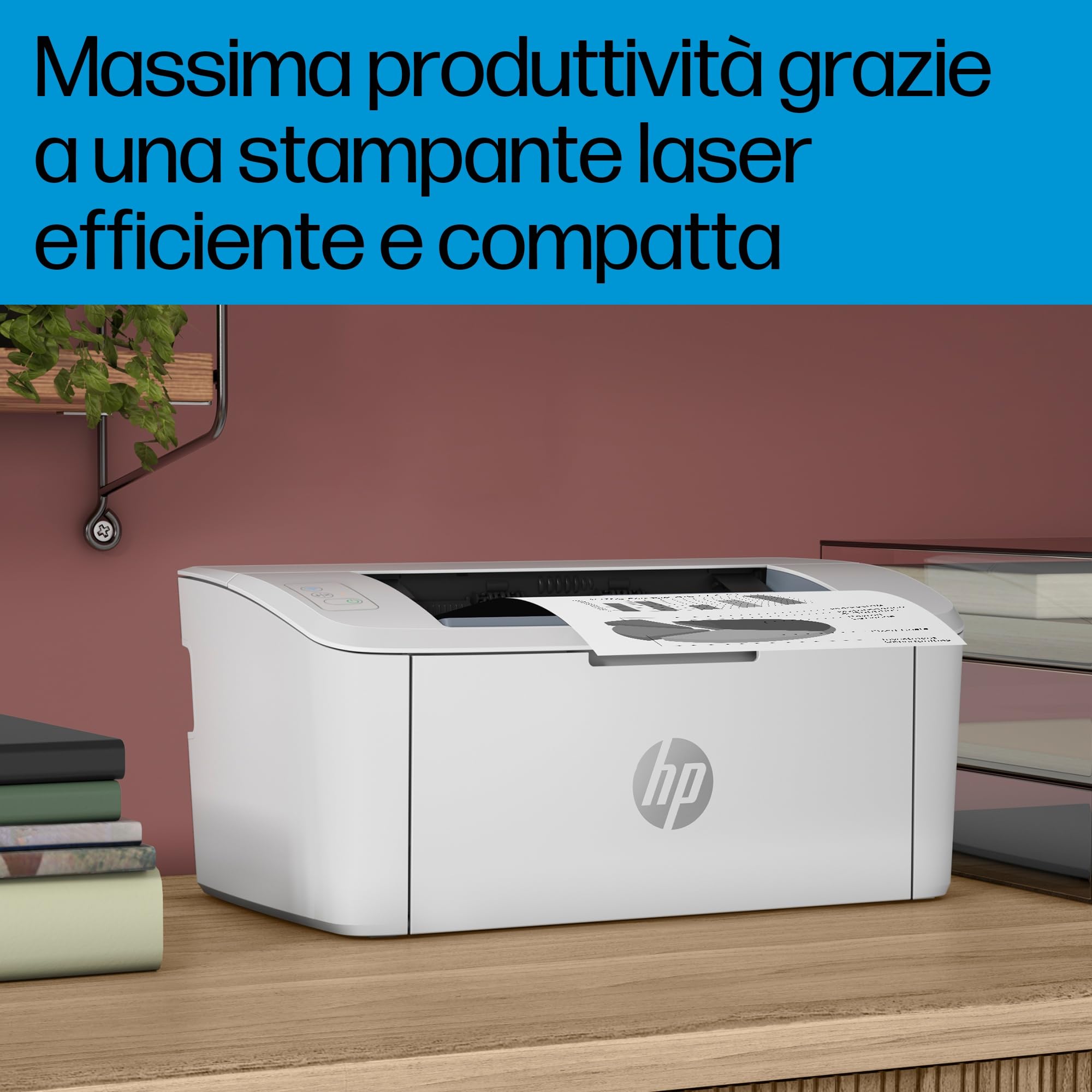 HP LaserJet M110we 7MD66E, Stampante a Singola Funzione Laser A4 Monocromatica, Stampa Fronte e Retro Manuale in b/n, 20 ppm, Wi-Fi, Smart, Bianca