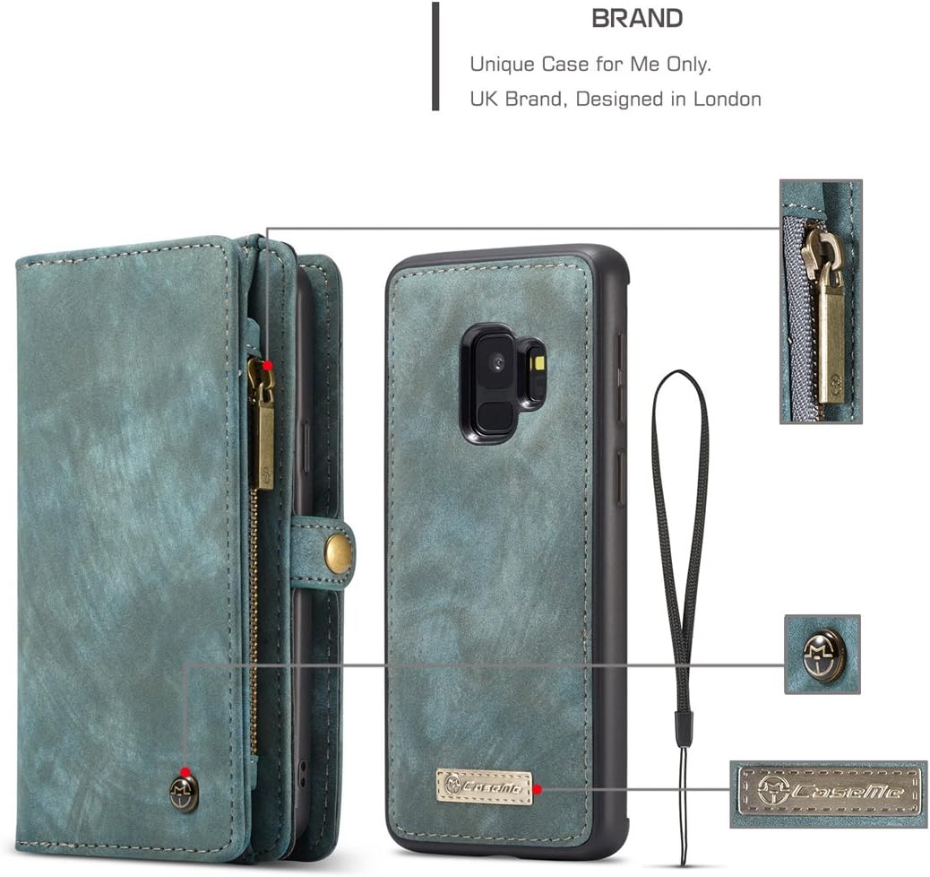 Black Friday - 50% OFF Galaxy Note 9 Wallet Case,AKHVRS Premium Leather Folding Flip Wallet Case Cover for Note 9 Card Slots Magnetic Closure Protective Cover Detachable Wallet Folio for Samsung Galaxy Note 9 Blue