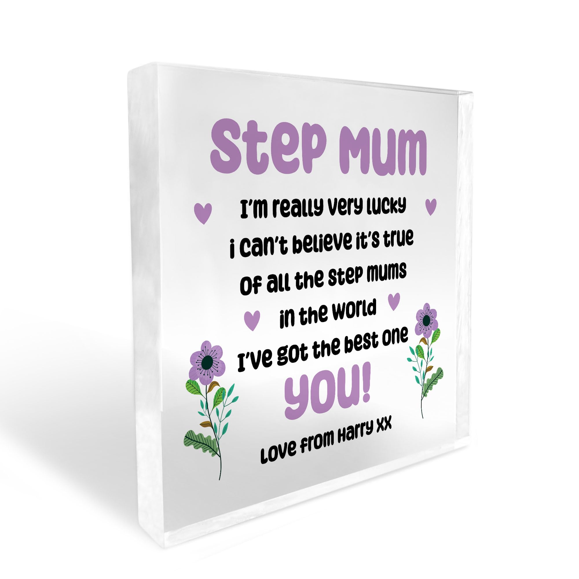 Red Ocean Personalised Best Step Mum Gifts Stepmum Birthday Gift Thank You Gift For Step Mum FroM Daughter Son Gifts For Her Mum Gifts Keepsake