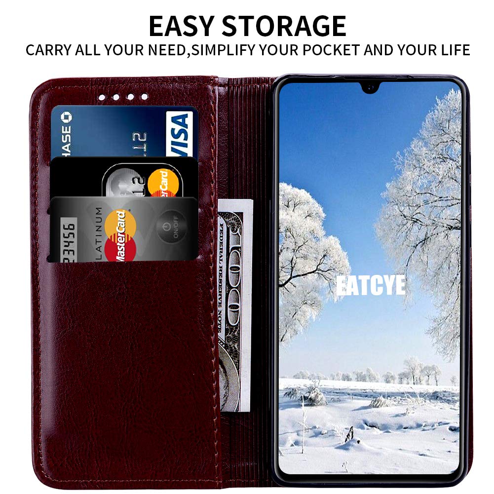 MRSTER Cover per Huawei P30, Stile di Business Custodia Pelle Portafoglio Caso con Chiusura Magnetic Protezione Custodia per Huawei P30. DT Gold