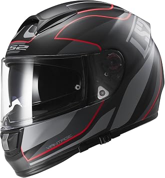 LS2 Citation Vantage Mens Full Face Motorcycle Helmet - Matte Black/Red 2X-Large