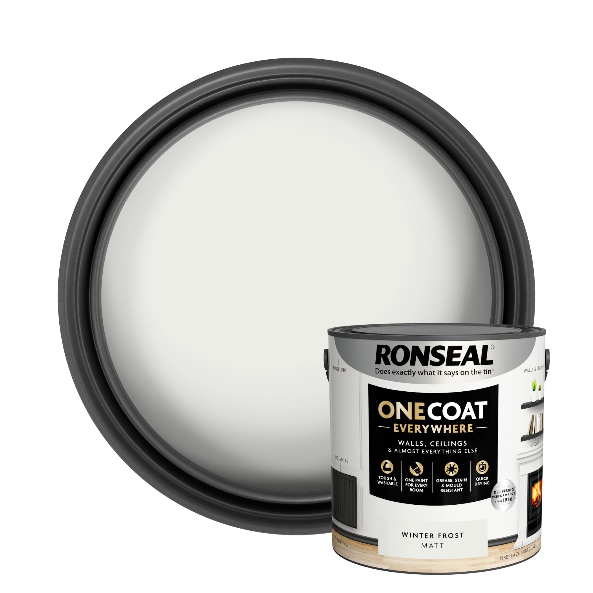 Ronseal One Coat Everywhere Matt Paint 2.5L Winter Frost