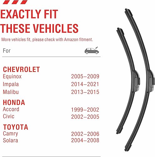 Miniatura 3 de Escobillas del limpiaparabrisas de 24 y 19 pulgadas con calidad del equipo original, escobillas de reemplazo del limpiaparabrisas prémium, para