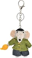LuckGift Handmade 100% Wool Felt Elephant Keychain - Unique Needle-Felted Cute Charm for Keys, Bags, Gifts Women Girls