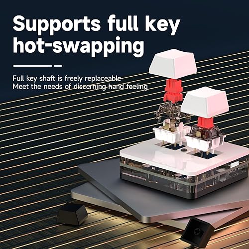 Miniatura 10 de BRIMFORD Mini teclado USB de 3 teclas, almohadilla de macro de copia cortada HotSwap Teclado mecánico para juegos con una sola mano, teclado OSU,