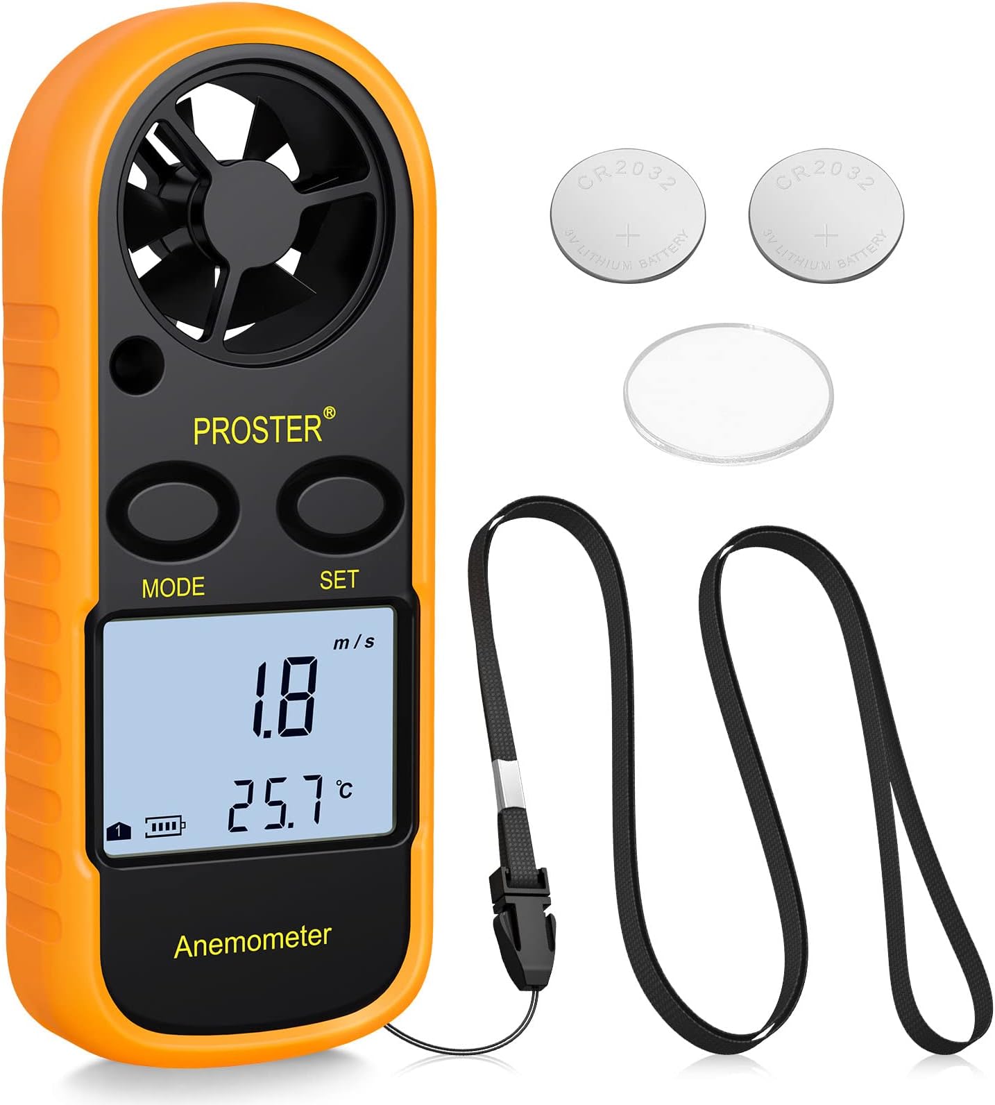 Proster Anemometer Digital LCD Wind Speed Meter Gauge Air Flow Velocity Measurement Thermometer with Backlight for Windsurfing Kite Flying Sailing Surfing Fishing Etc