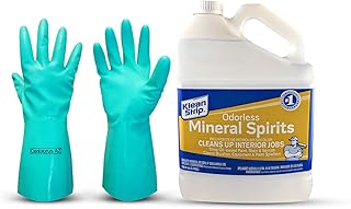 Klean Strip Odorless Mineral Spirits 1 Gallon with Centaurus AZ Resistant Glove for Commercial and Industrial Automotive D...