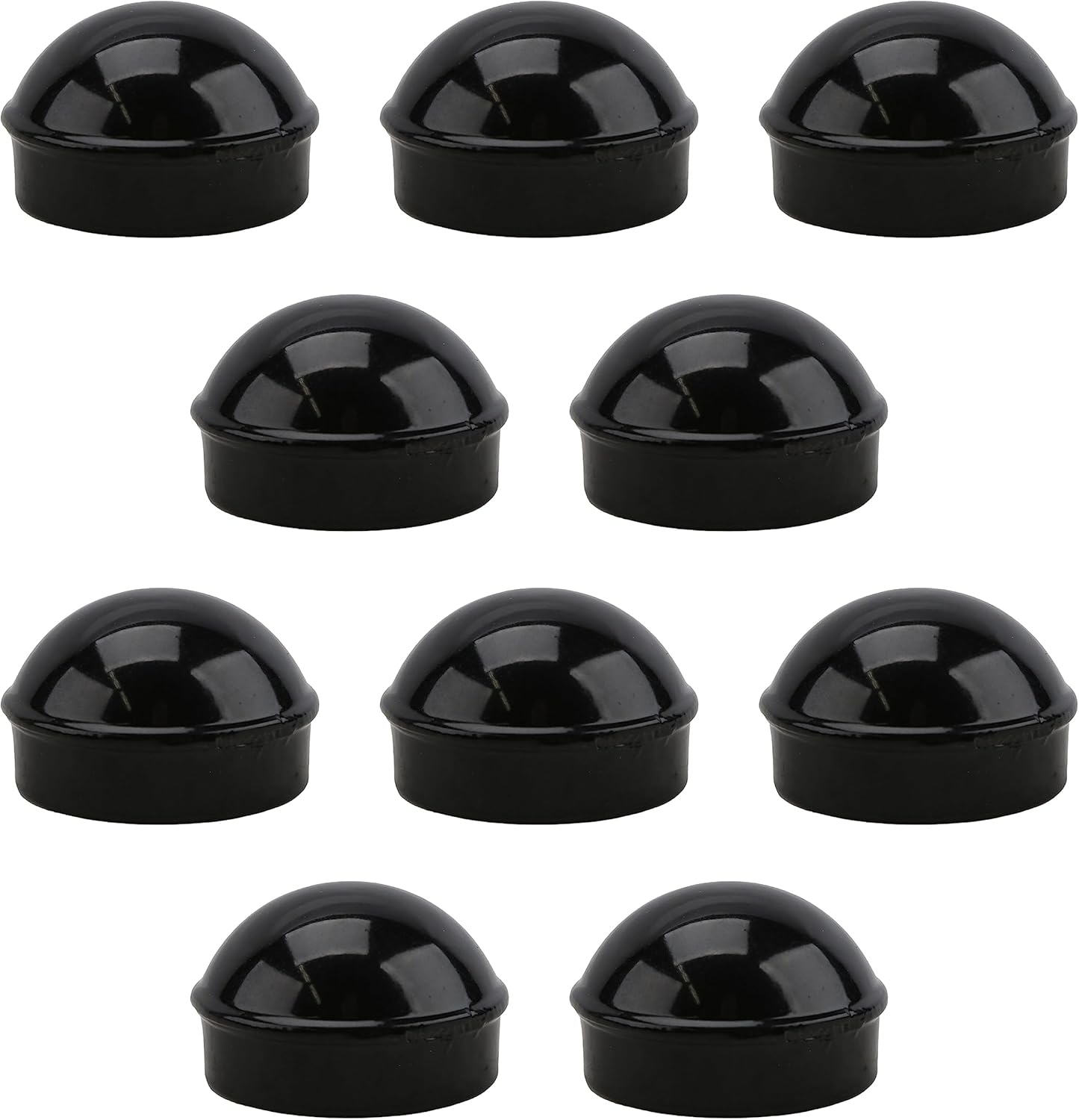 Black Chain Link Fence 1 5/8" Round Dome External Post Caps | Aluminum | Chain Link Caps | (Pack of 10)
