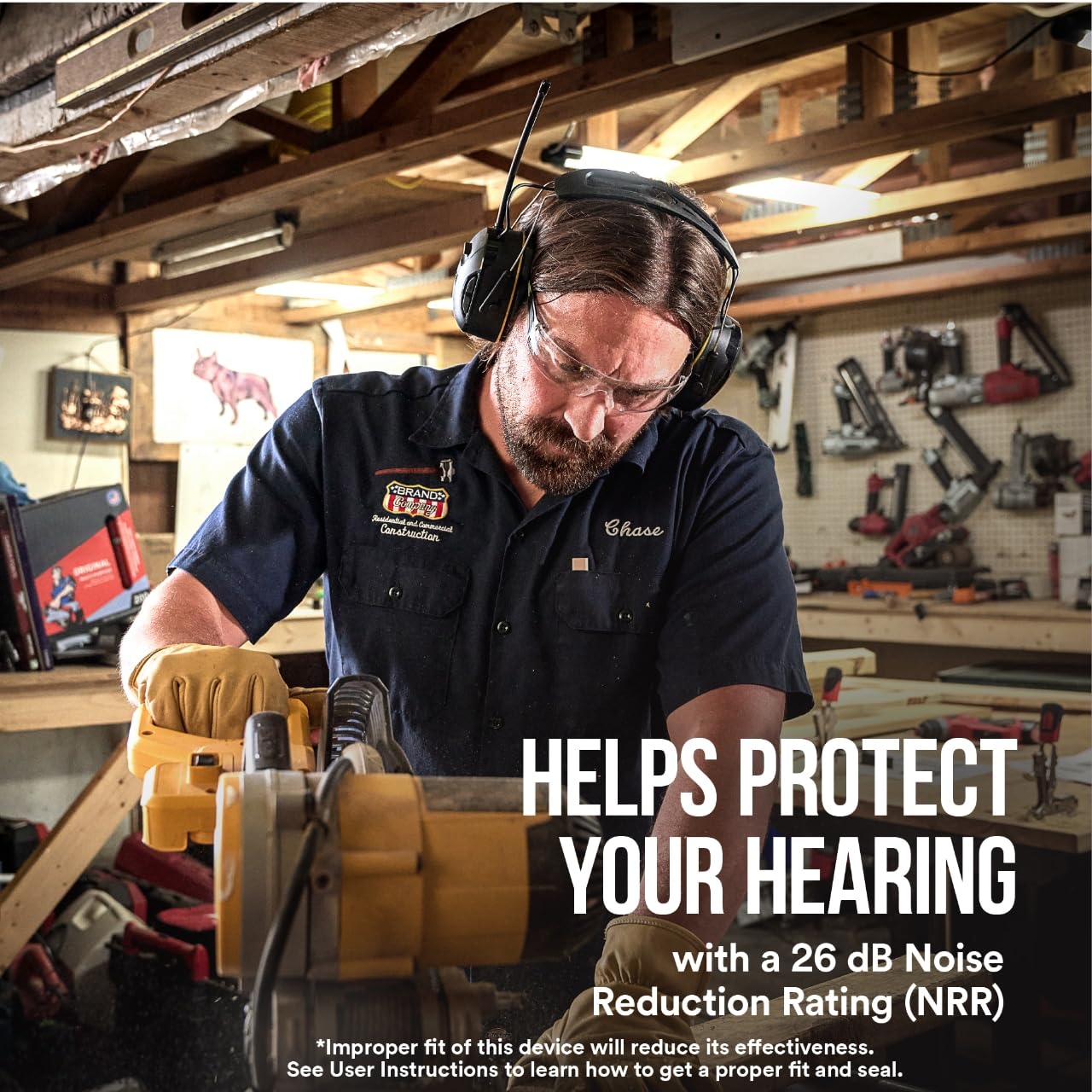 3M WorkTunes Connect + Protector auditivo inalámbrico AM/FM con tecnología Bluetooth, protección auditiva Bluetooth® con una clasificación de reducción de ruido de 26 dB