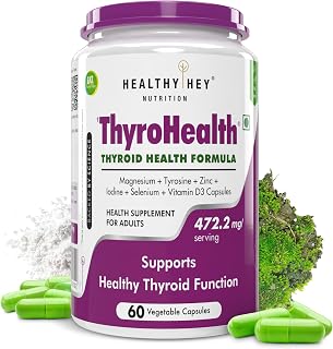 HealthyHey Nutrition ThyroHealth - Thyroid Health Formula - 475 mg per serving - 60 vegetable Capsules