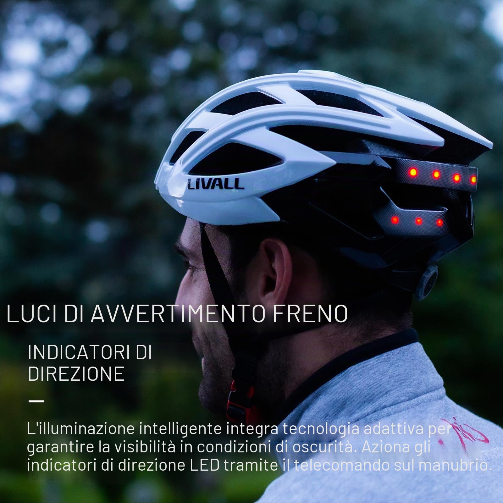 Casco da Bici Bluetooth con Luce LED, Casco Bicicletta Smart con Telecomando, Allarme SOS e Microfono e Altoparlante Integrati, Uomo e Donna