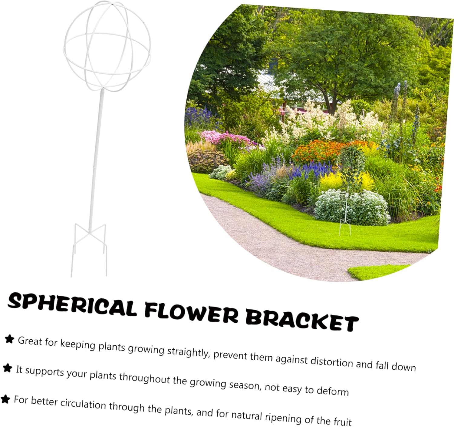 Ball-Shaped Plant Support Trellis for Gardening Sturdy Vine Climbing Rack Adjustable Height for Supporting Flowers and Climbing Plants Random Color