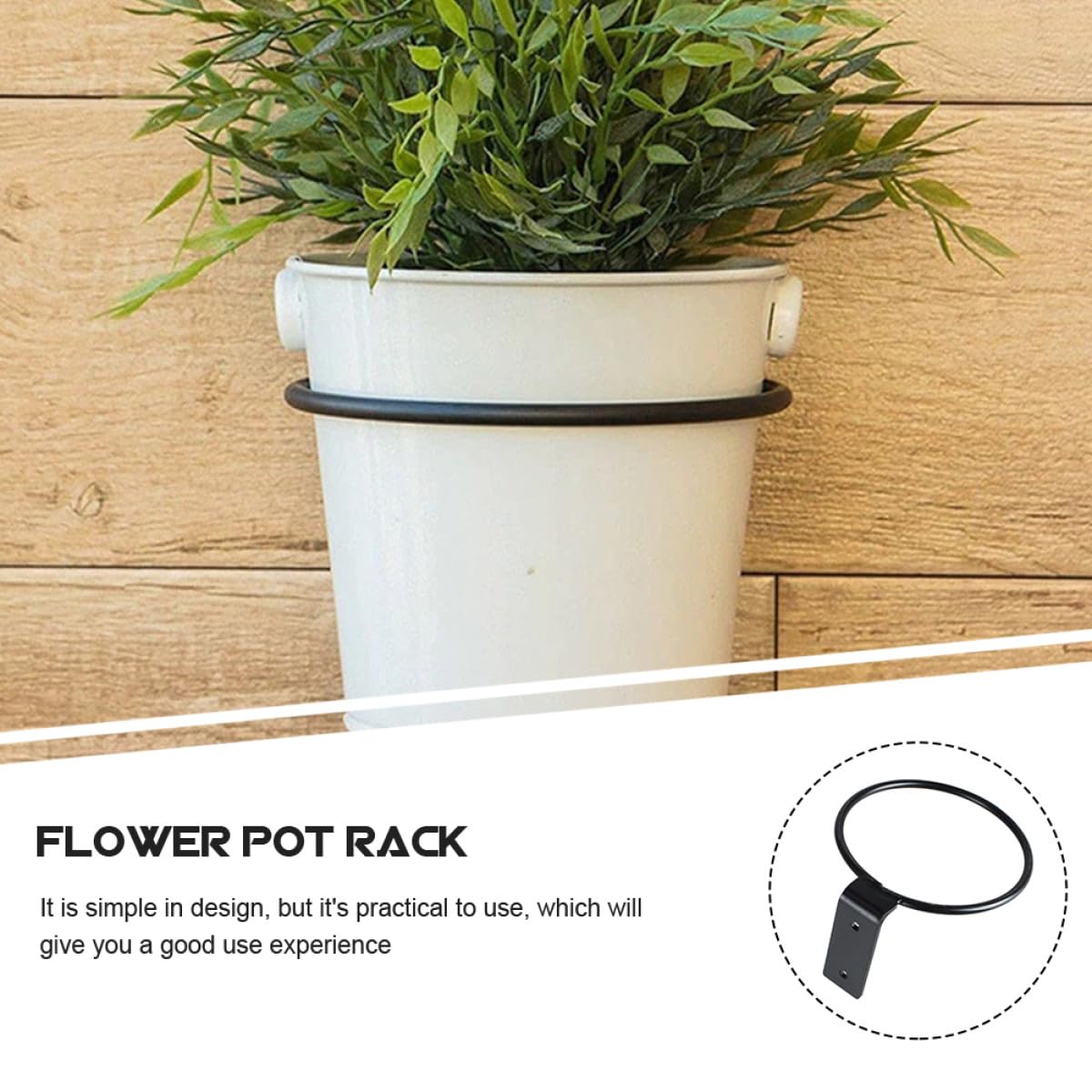 5 Soportes de Hierro Negro para Macetas Colgantes, Portátiles y Prácticos, Estantes de Pared Creativos y Sencillos para Decoración Interior y Exterior
