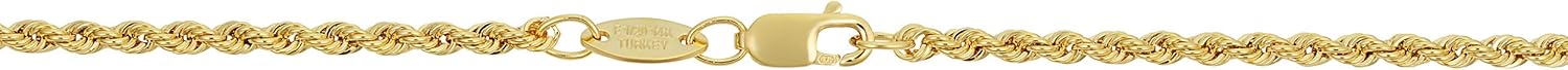 Kooljewelry Solid 14k Yellow Gold Filled Rope Chain Necklace for Men and Women (2.1 mm, 3.2 mm, 4.2 mm or 6 mm) - Image 2