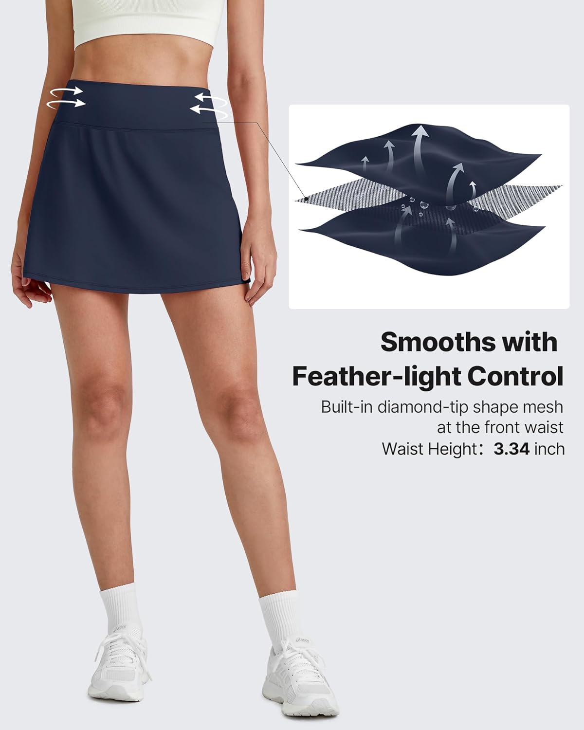G4Free BareFeel 15" Golf Skirts for Women High Waisted A Line Casual Athletic Skorts Inner Shorts with 2 Pockets - Image 4