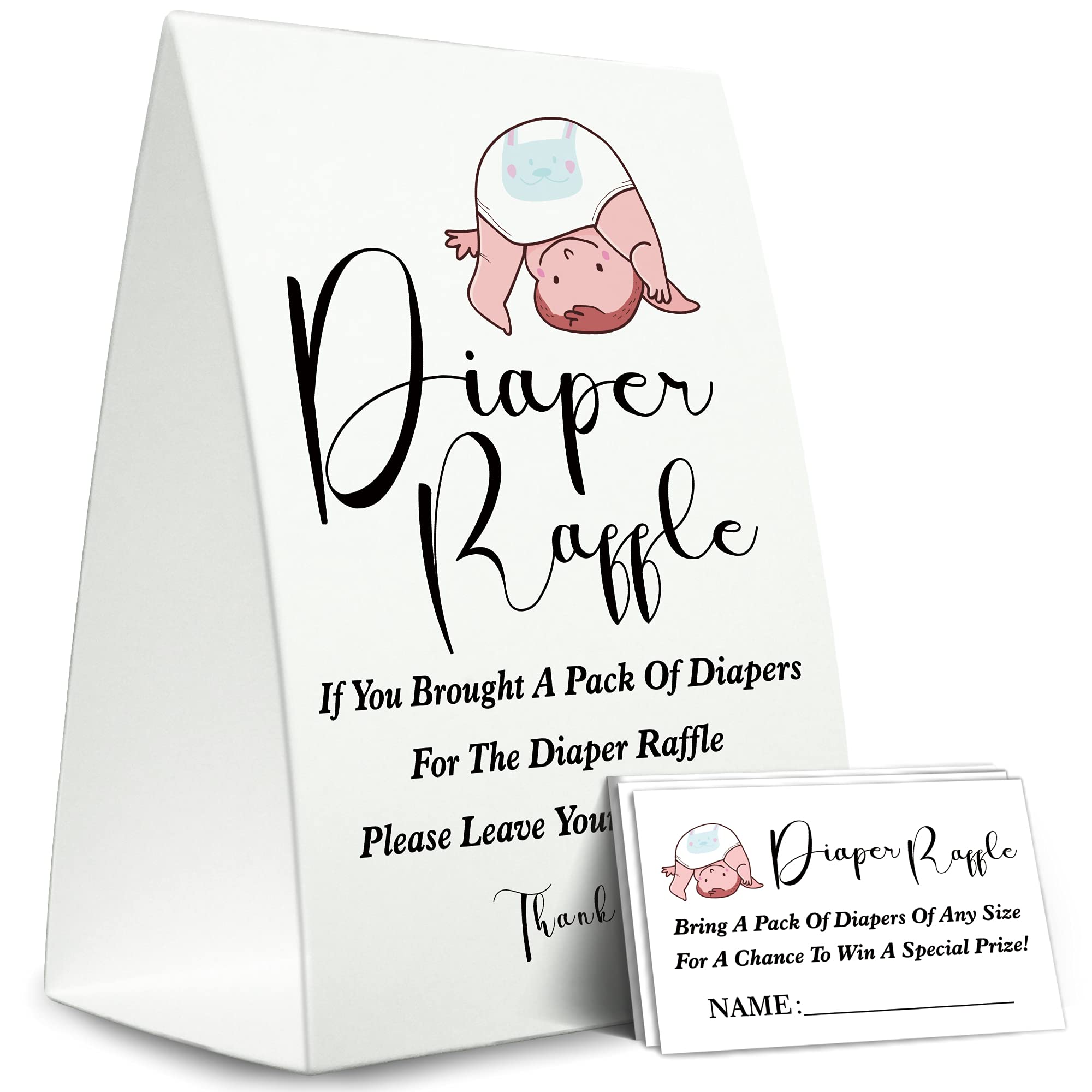 Buy Diaper Raffle Sign,Diaper Raffle Baby Shower Game Kit (1 Standing
