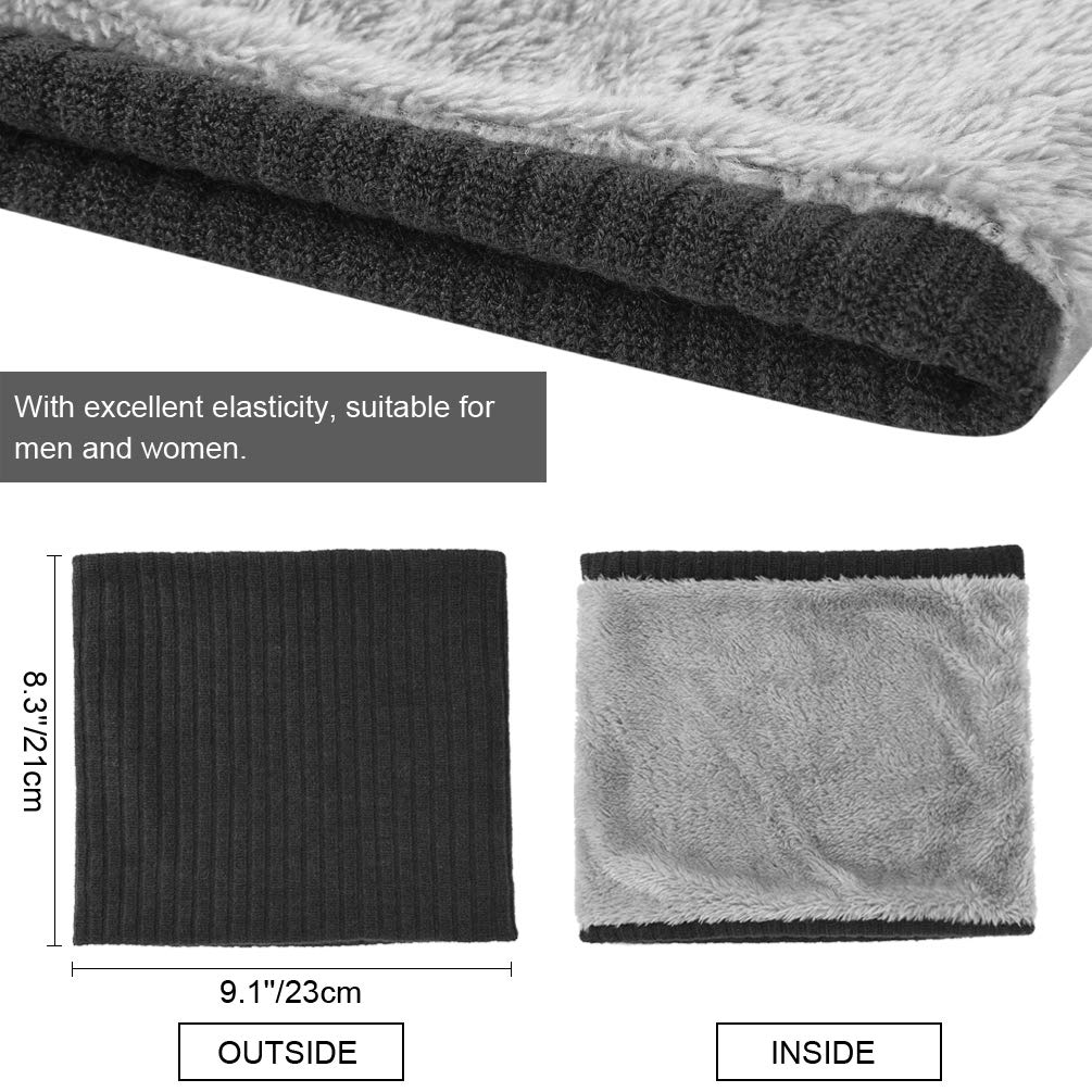 OOPOR Invernale Sciarpa Uomo Donna Caldo - Unisex Moda Scaldacollo in Maglia Elastico Casual Donne Collo Sciarpe Fodera di Pile Tubolare Paracollo per Trekking Sport Scooter Bici Moto Mtb Corsa Sci