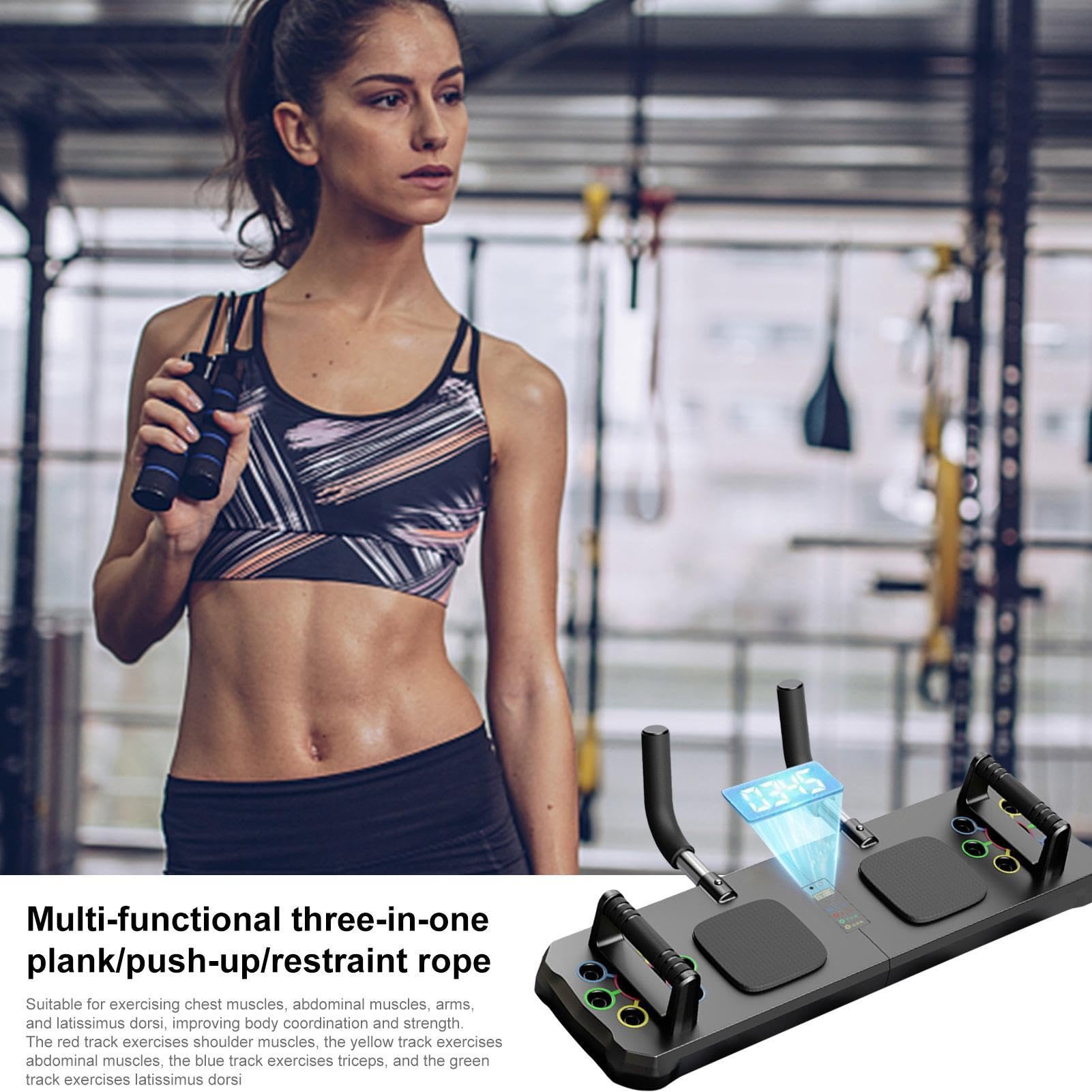 Heimtrainingsbrett, Heimtrainingsgerät mit Timer, rutschfestes Multifunktions-Pushup-Board für Training, Fitness und Krafttraining