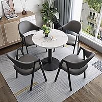Vista 14 de YVYKFZD Mesa redonda de conferencias, juego de mesa y silla de oficina, sala de recepción, mesa de comedor simple para 4, mesa de negociación