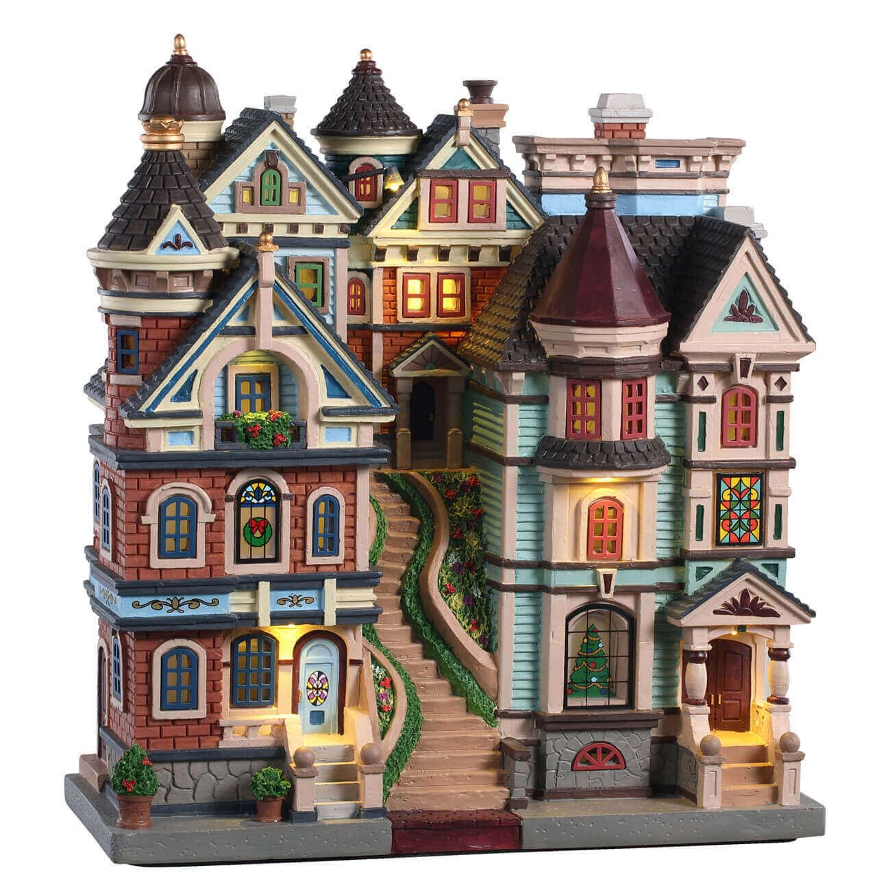 Lemax Multicolor Christmas Village Houses On A Hill Battery Operated (4.5V) - 05617