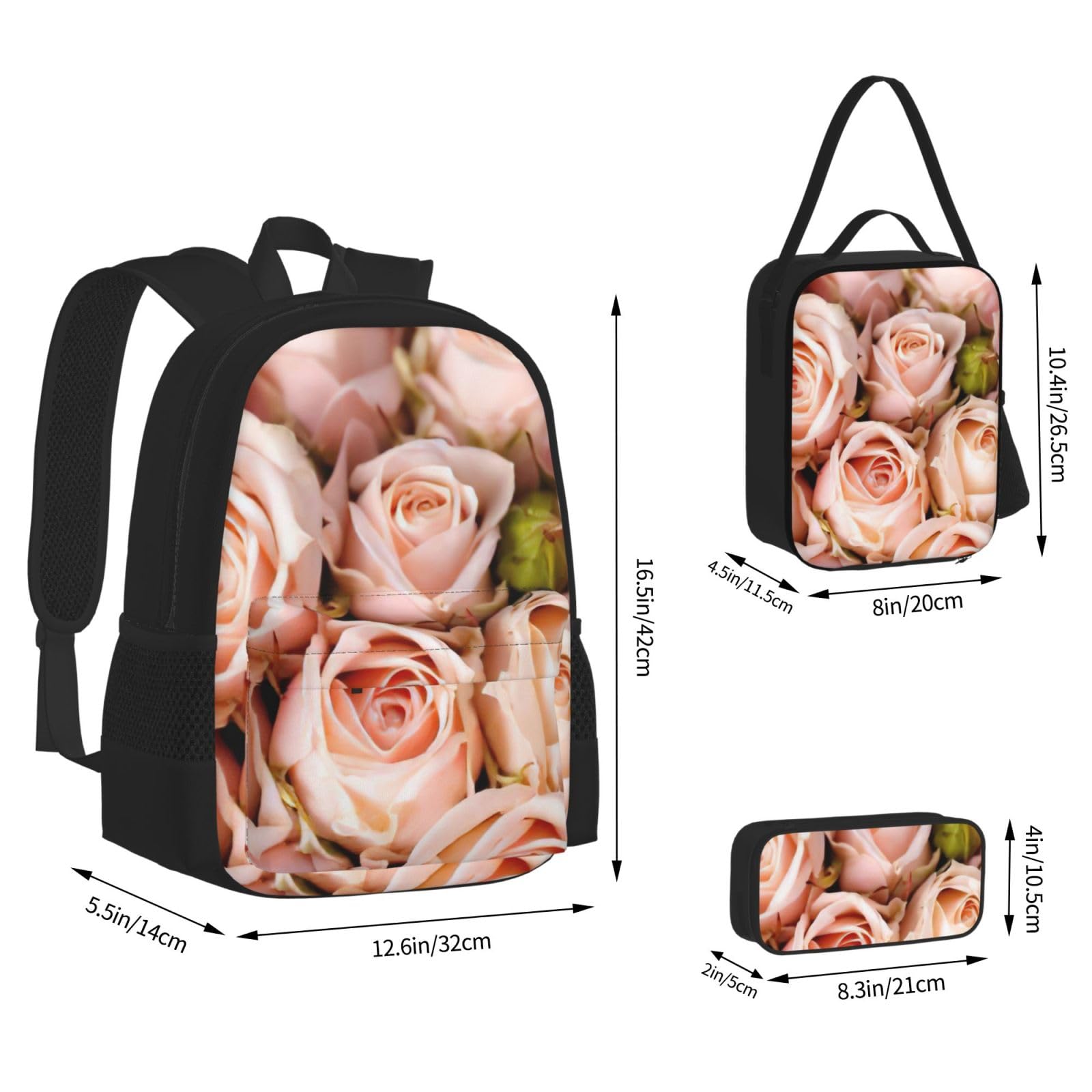 Zaino, borsa portapranzo, astuccio, set da 3 pezzi, per lavoro e