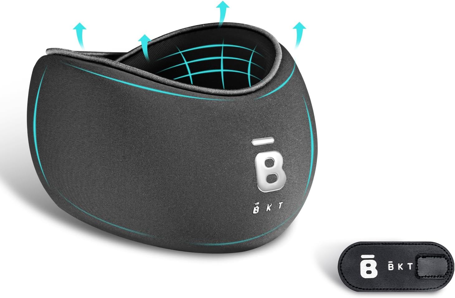 BKT Travel Pillow Memory Foam Cervical Neck Pillow Airplane Neck Support Travel Essentials Long Flight Essentials Neck Braces for Support Portable Plane Accessories (Grey)