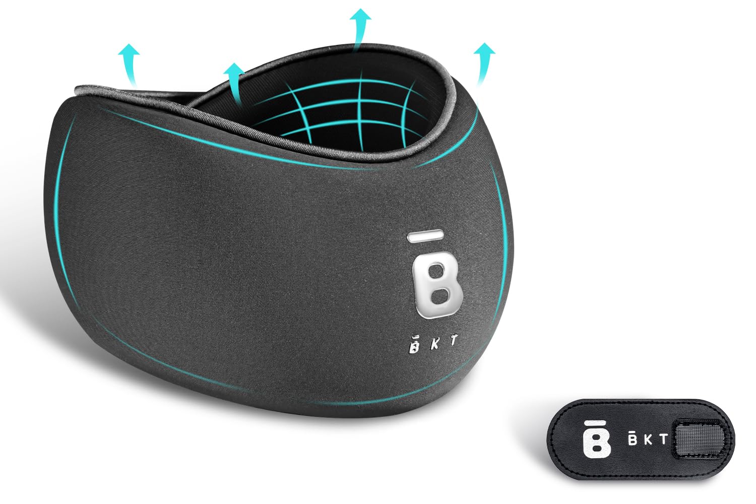 bkt Travel Pillow Memory Foam Cervical Neck Pillow Airplane Neck Support Travel Essentials Long Flight Essentials Neck Braces for Support Portable Plane Accessories (Grey)