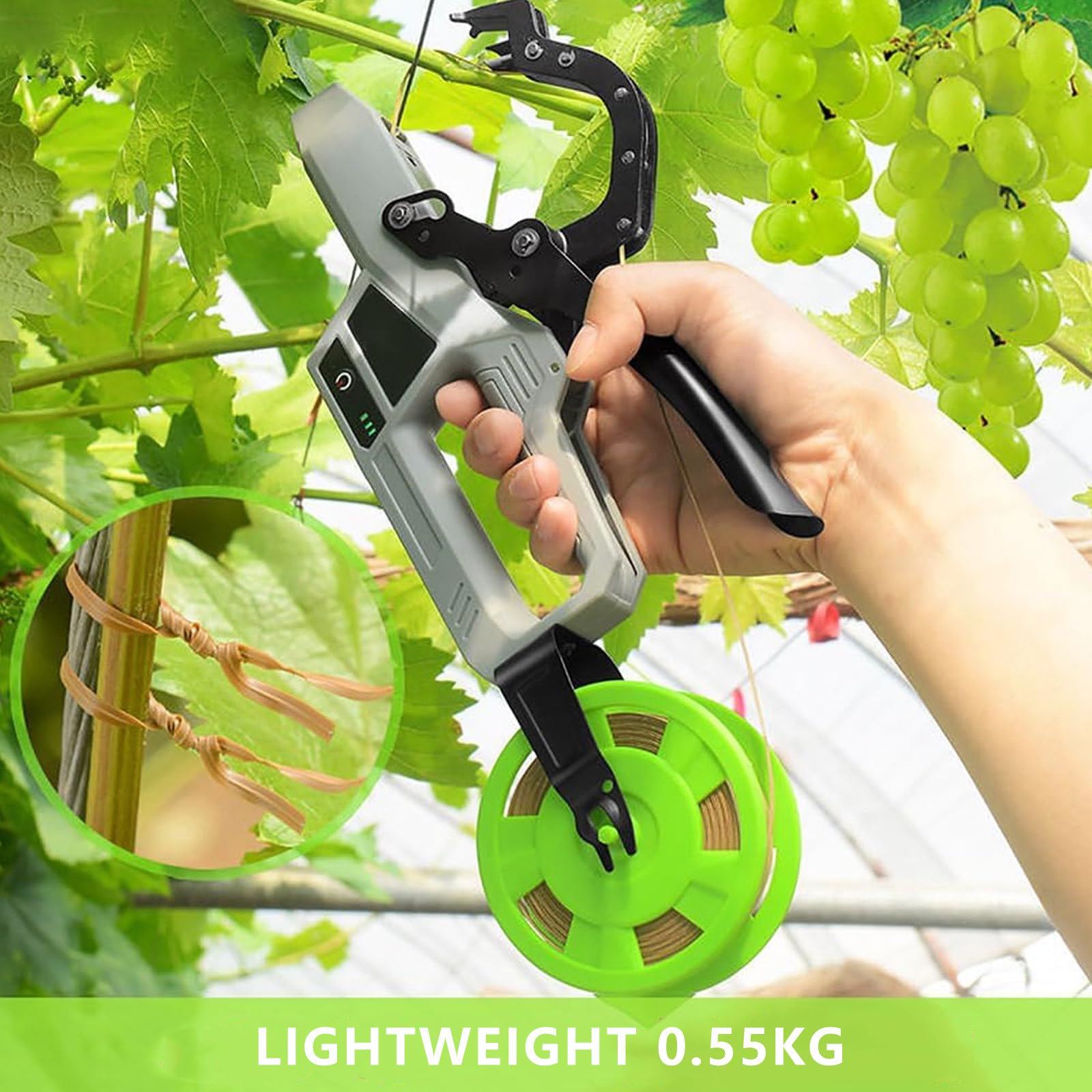 Herramienta EléCtrica Recargable para Atar ViñAs De JardíN, PortáTil, Puntas De Potencia Restantes, MáQuina EléCtrica Comercial para Atar ViñAs, PortáTil