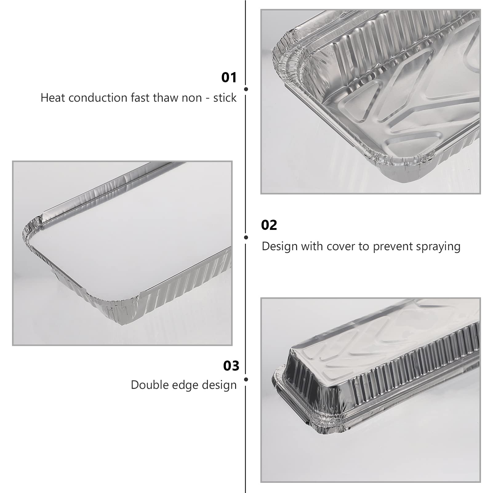 UTHCLO 15 Sets of Disposable Aluminum Foil Pans for BBQ Catering and Food Preservation