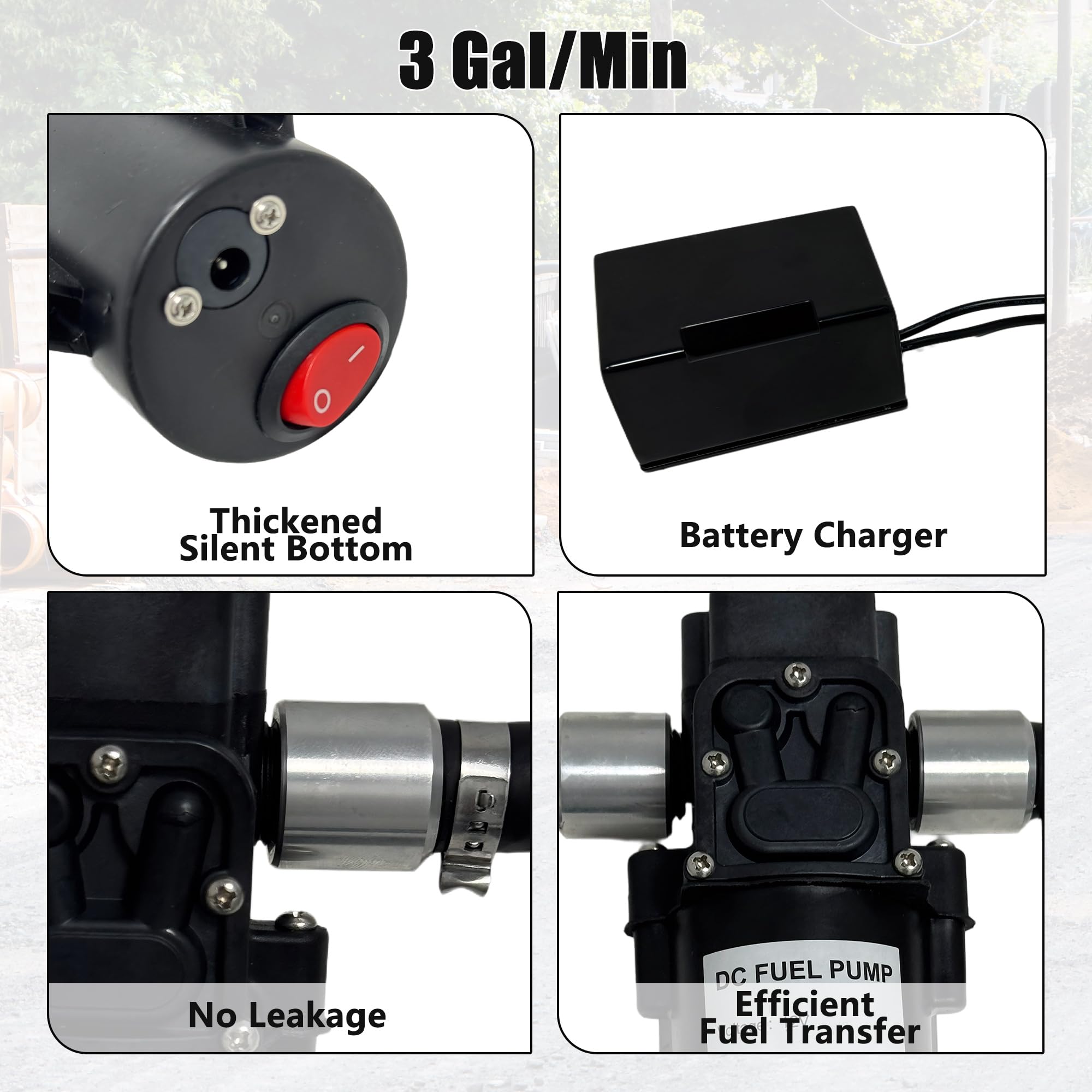 Garvee Caddy à carburant portable 53L – Pompe manuelle efficace – Tuyau trois mètres, vannes anti-fuite – Essence carburant, mobilité accrue pour voiture, tondeuse, bateau, générateur