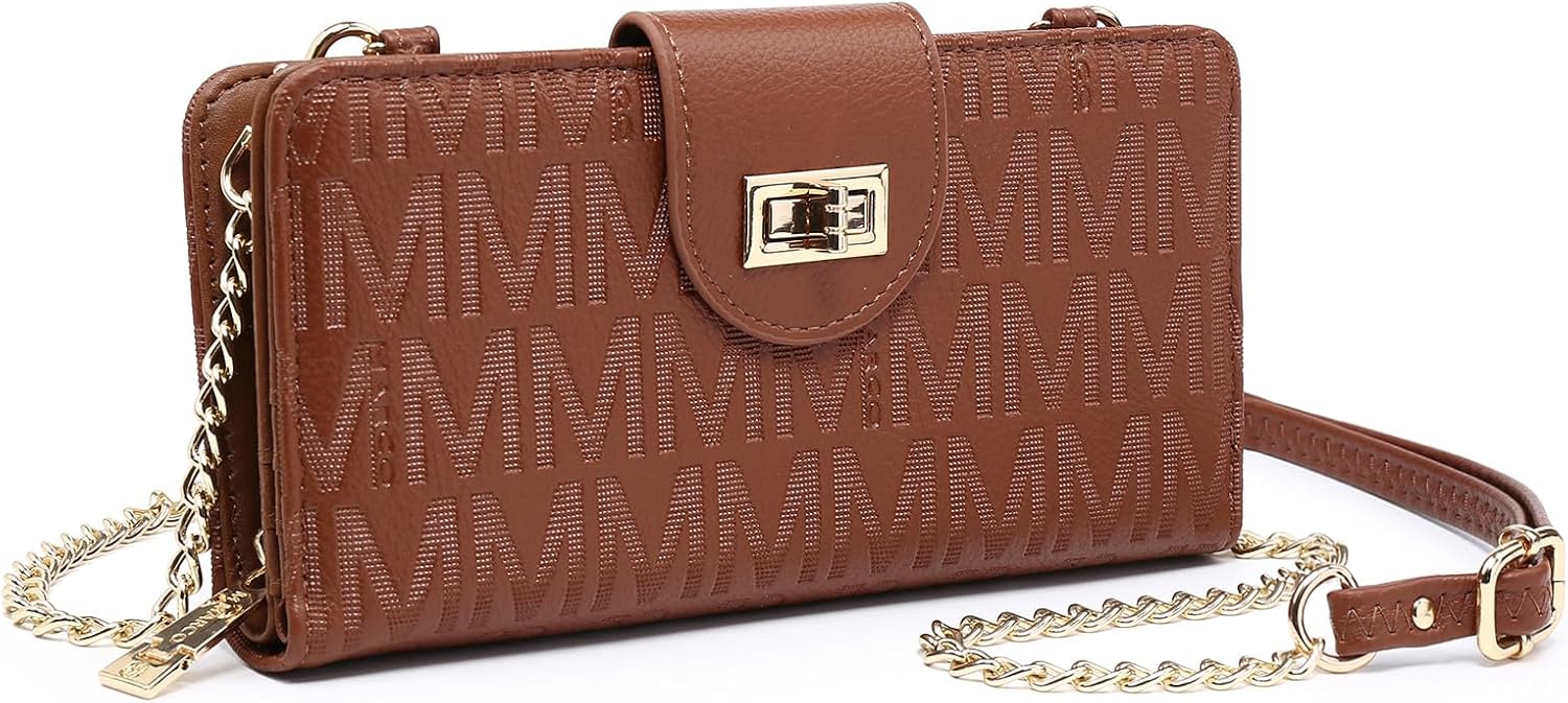 MKP COLLECTION Women Small Crossbody Shoulder Bag Zip Wallet Purse Handbags Clutch Credit Card Holder with Chain Strap